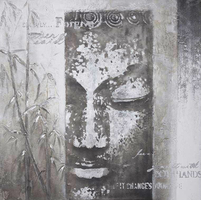 buddha painting grey