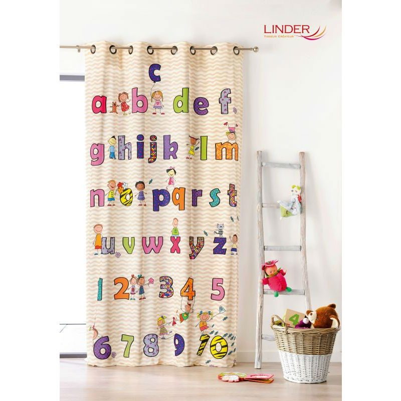 Draperie copii cu litere si cifre colorate - Catalog