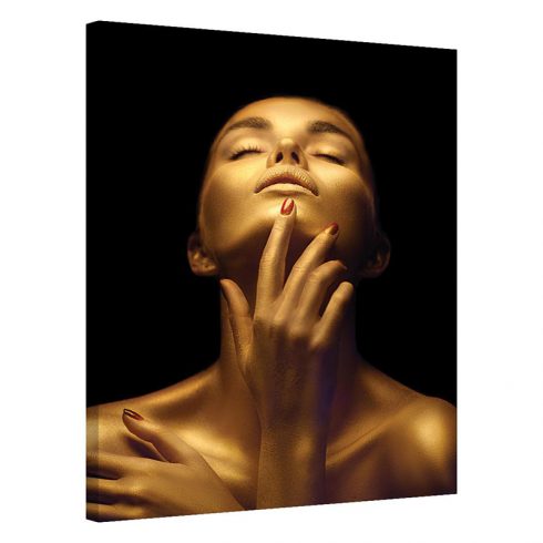 Tablou portret de femeie auriu Incredere