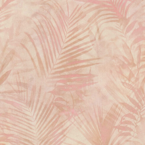 Tapet roz cu frunze de palmier